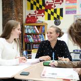 North Yarmouth Academy Photo #5 - Upper School students with their teacher in Spanish class.